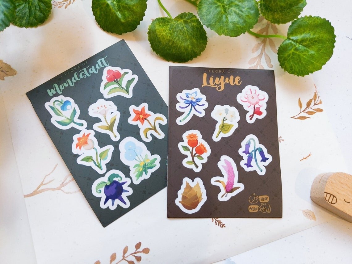 Flora of Liyue (Genshin Impact) 3x4" Kiss Cut Sticker Sheet