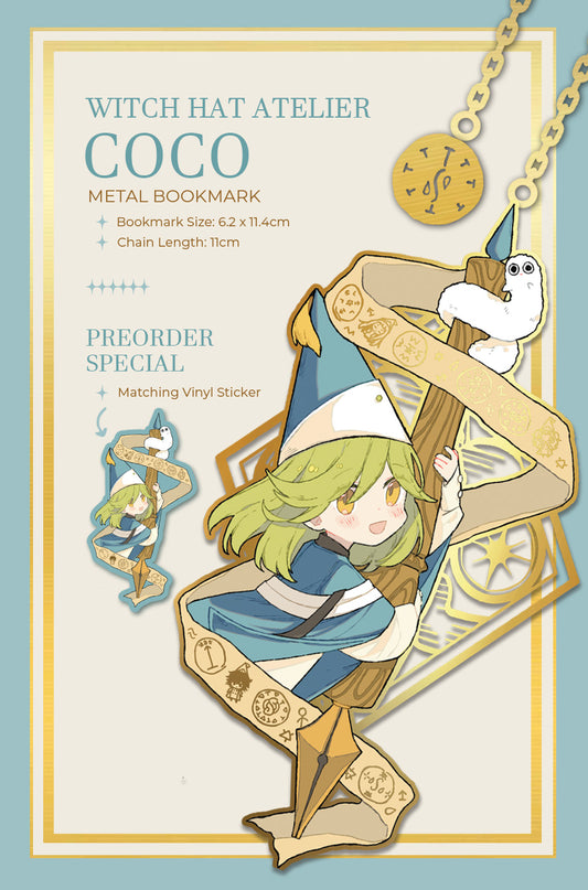 PREORDER Witch Hat Atelier Coco Gold Plated Metal Bookmarks