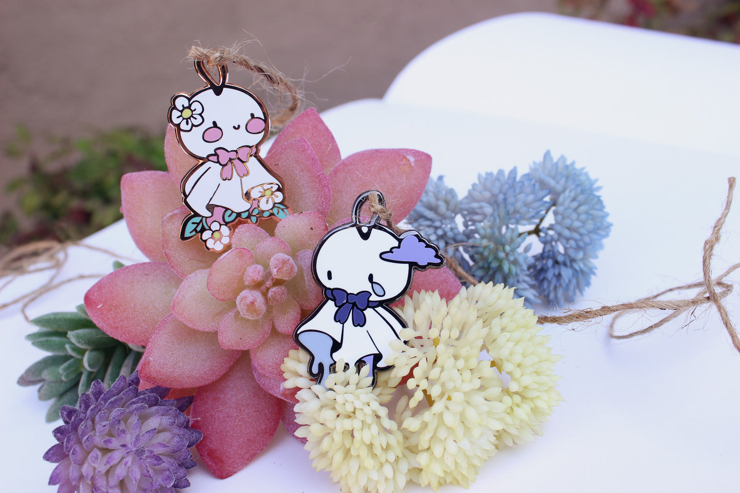 Teru Teru Bozu Large Hard Enamel Pin (April Showers, Stormy Nights)