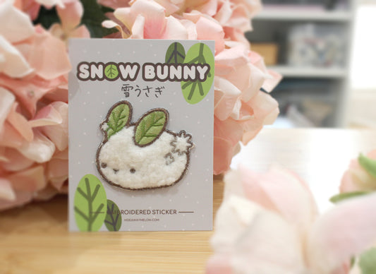 Snow Bunny - 2in Embroidered Sticker Patch
