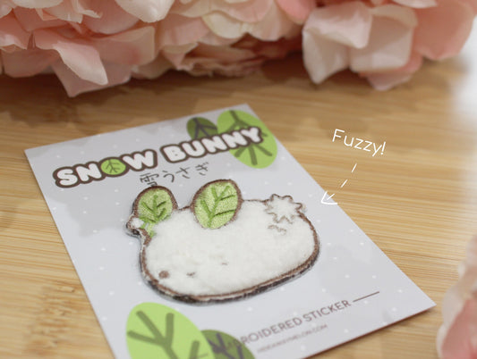 Snow Bunny - 2in Embroidered Iron On Patch