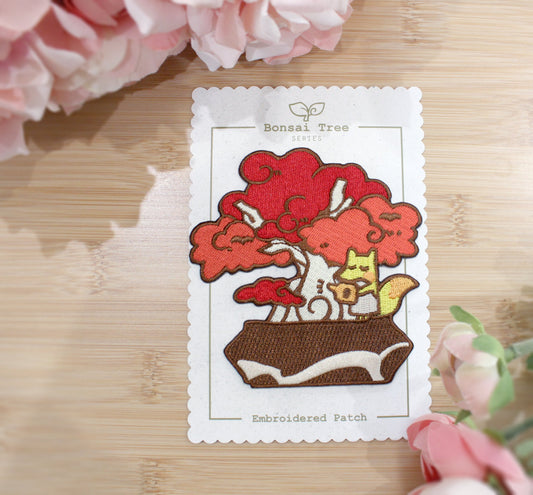 Kurume Azalea Fox Bonsai Tree - Embroidered Patch
