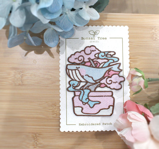 Sakura Whale Bonsai Tree - Embroidered Patch