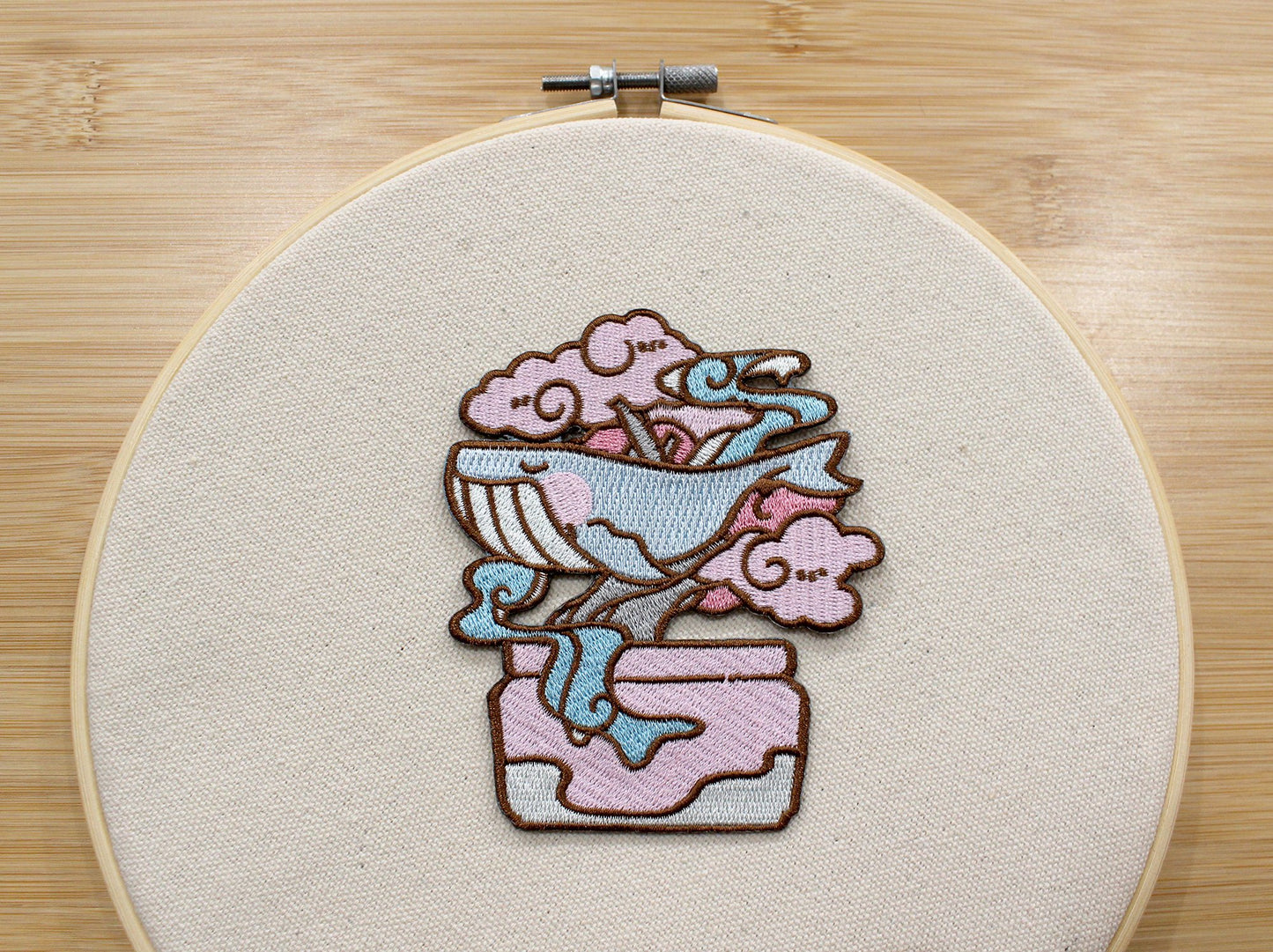 Sakura Whale Bonsai Tree - Embroidered Patch