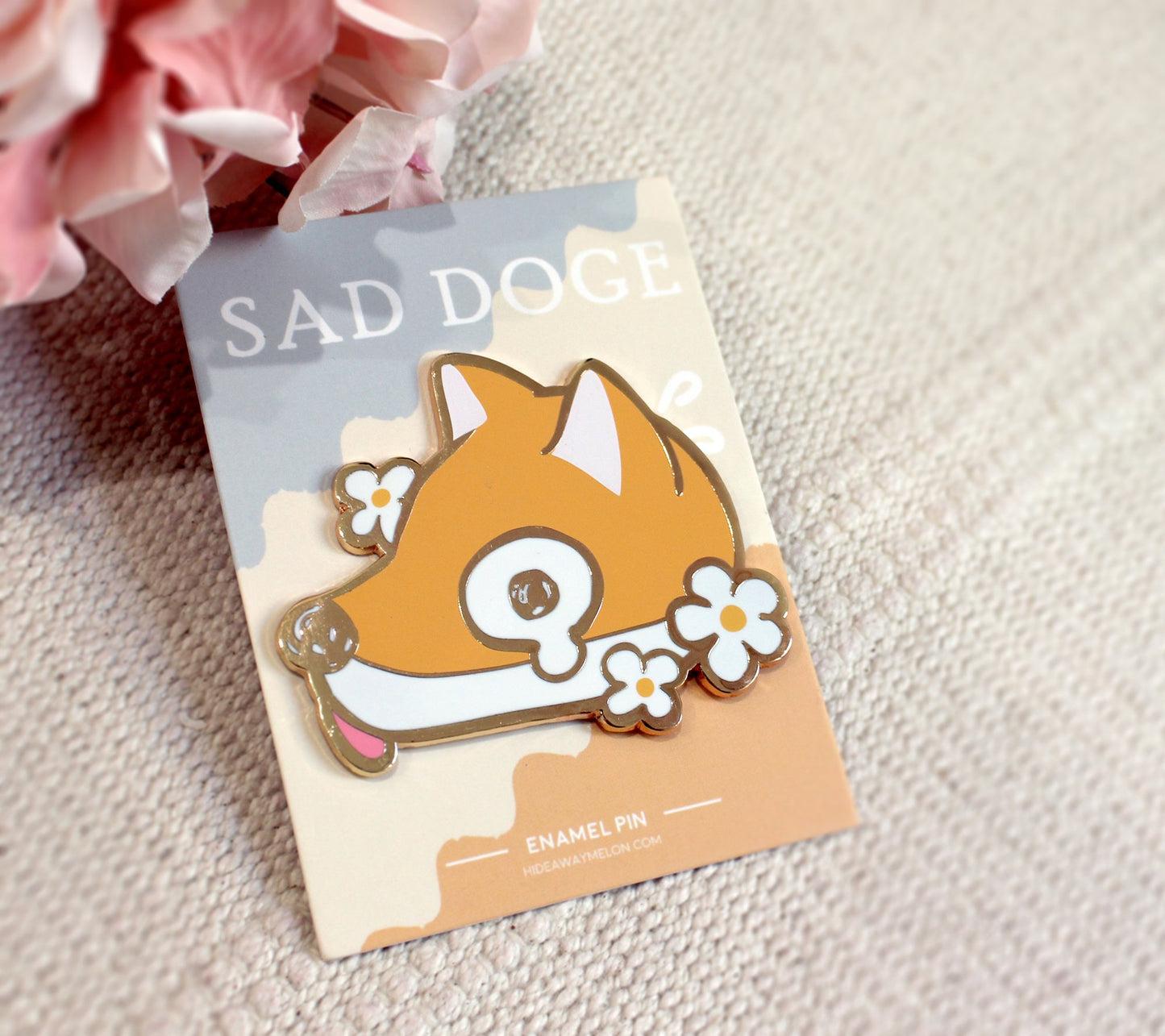 Sad Doge Large Hard Enamel Pin