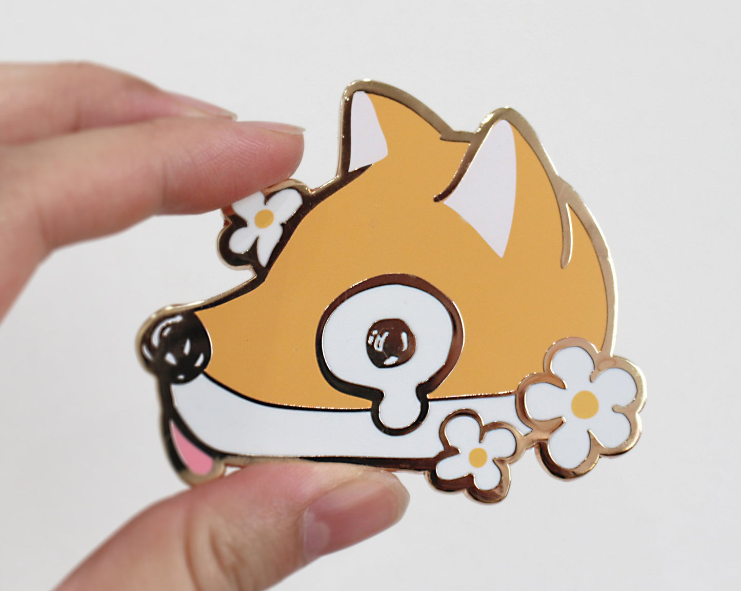 Sad Doge Large Hard Enamel Pin