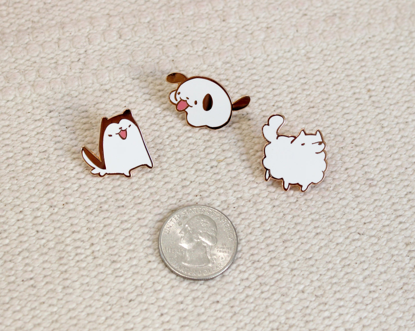 Mini Doggy Pins Set A (Hasky, Begle, Sammy) - Hard Enamel Pin