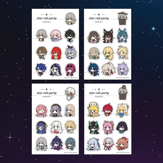 Honkai Star Rail Party Chibis - Vinyl Sticker Sheets