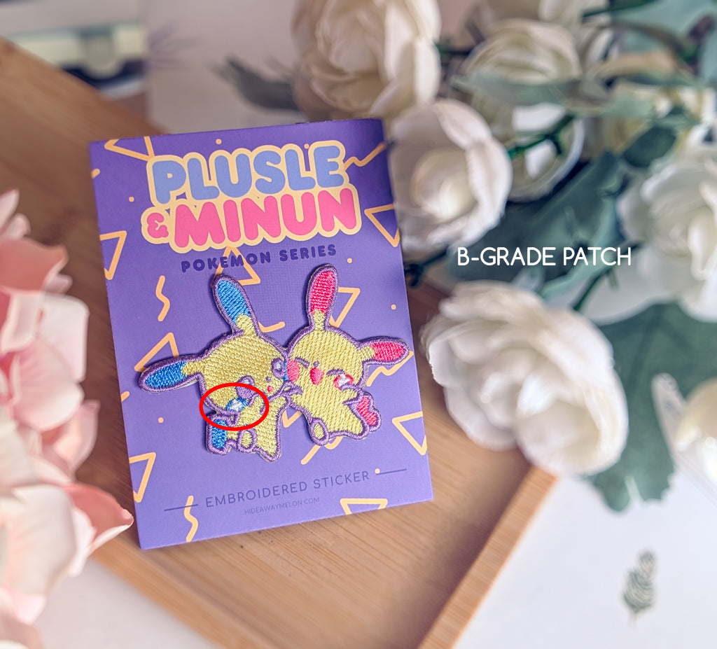 Minun & Plusle - Mini Embroidered Sticker Patch