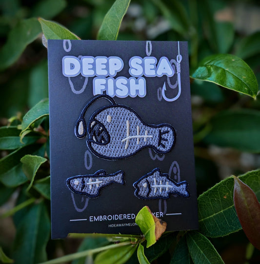 Deep Sea Fishing - Mini Embroidered Sticker Patch Set