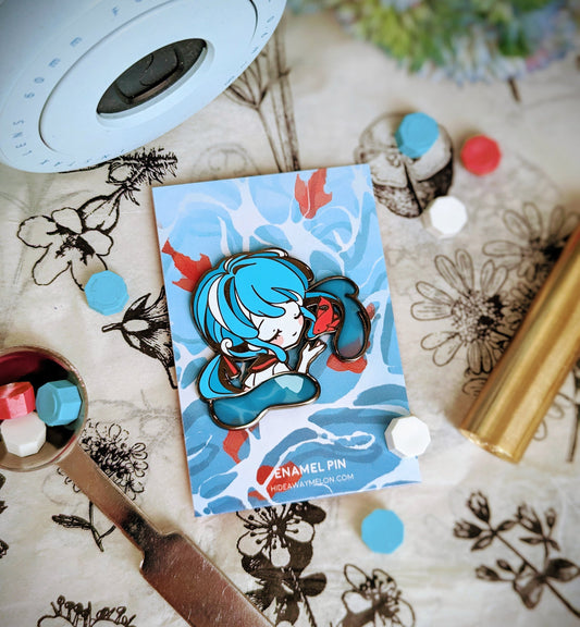 Bottle / Water Miku (Transparent Hard Enamel) Deluxe Pin