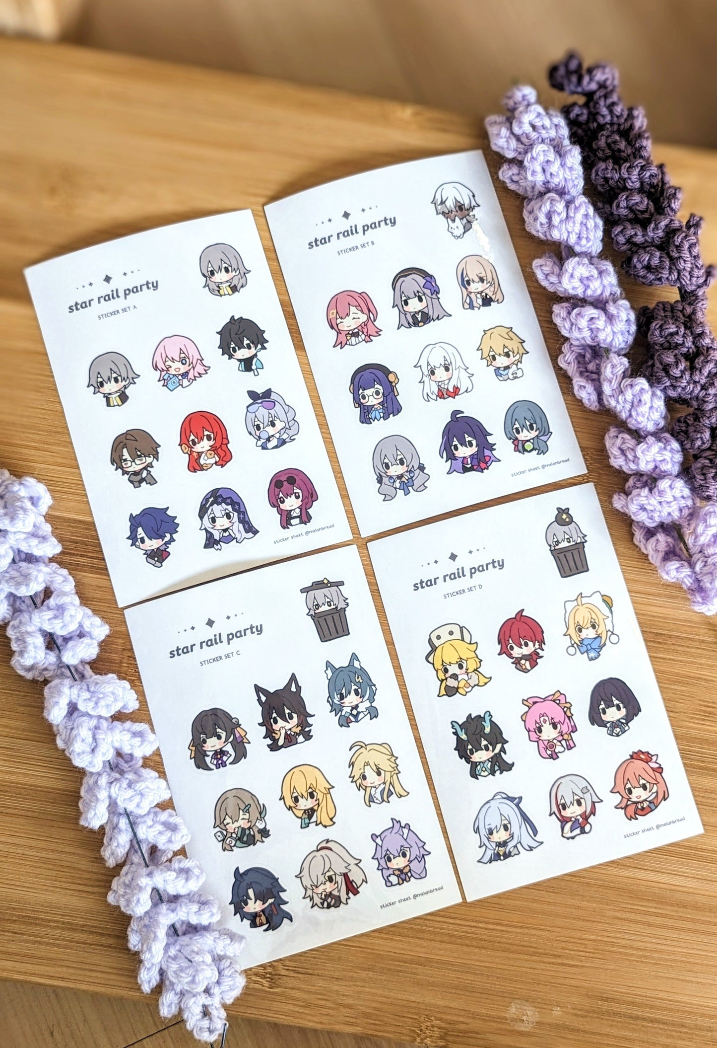 Honkai Star Rail Party Chibis - Vinyl Sticker Sheets