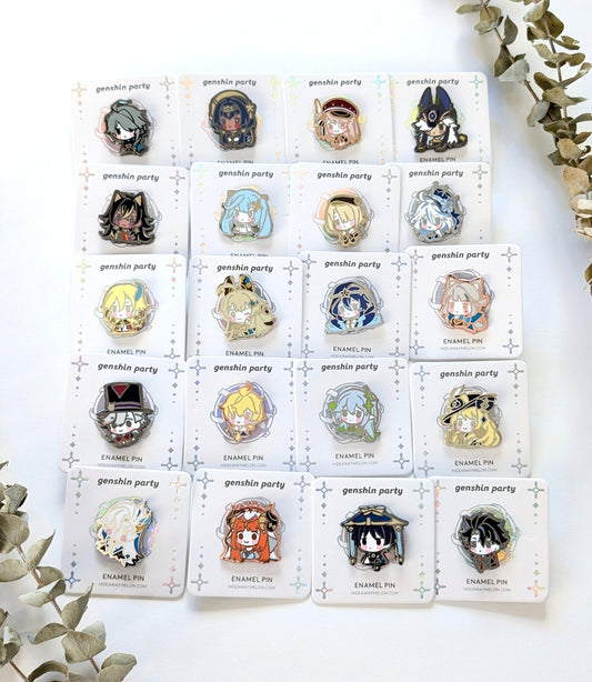 GACHA Genshin Party Chibis - Hard Enamel Pins (SET D)