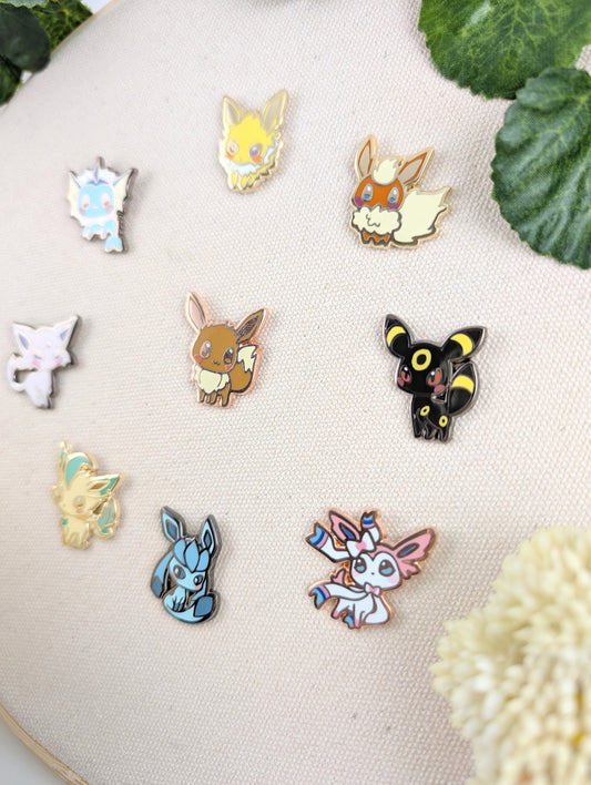 Eeveelutions (Pokemon) Hard Enamel Pins with optional Acrylic Display