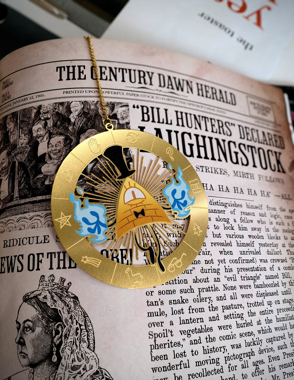 Bill Cipher (Gravity Falls) Gold Plated Metal Bookmark