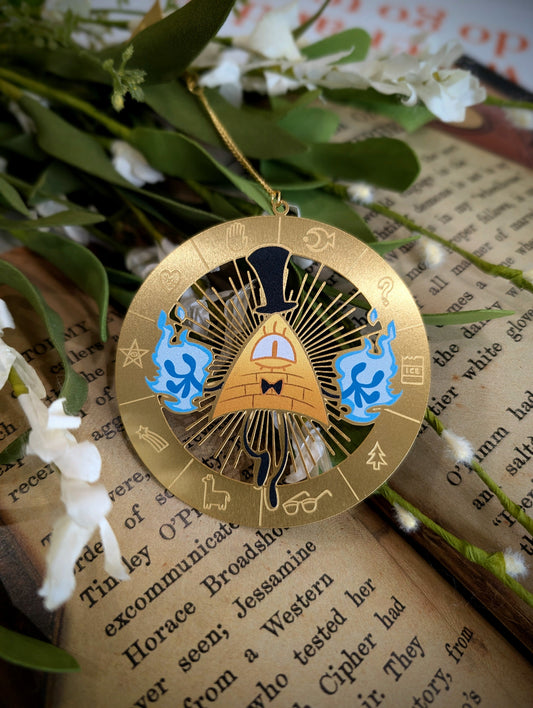 Bill Cipher (Gravity Falls) Gold Plated Metal Bookmark