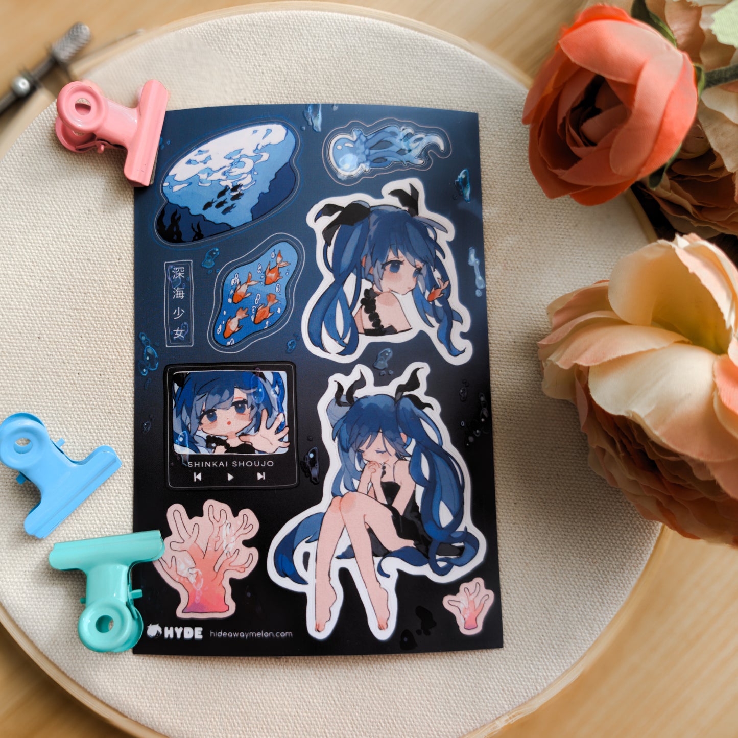 Deep Sea Miku 4x6 Kiss Cut Sticker Sheet