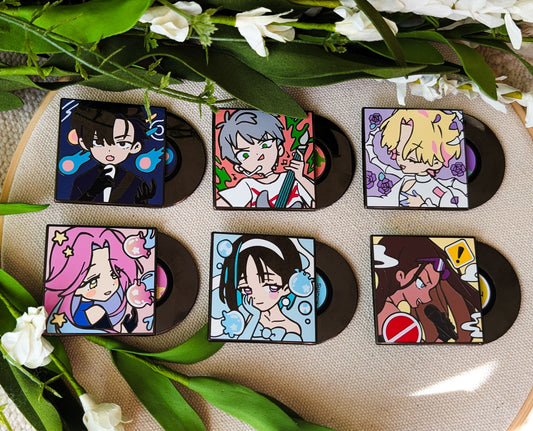 GACHA Alien Stage Vinyl Cover Pins - Deluxe Hard Enamel Pins
