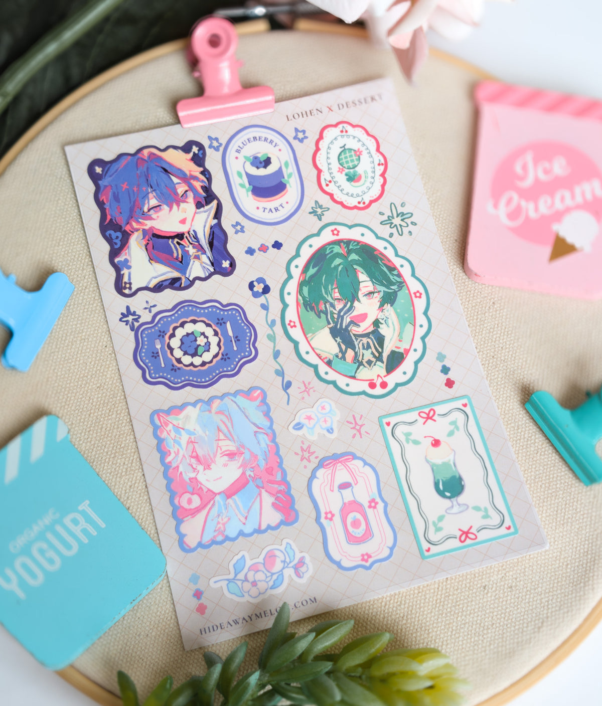 Lohen x Desserts 4x6 Kiss Cut Sticker Sheet