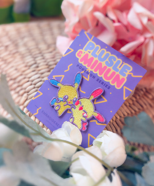 Minun & Plusle - Mini Embroidered Sticker Patch