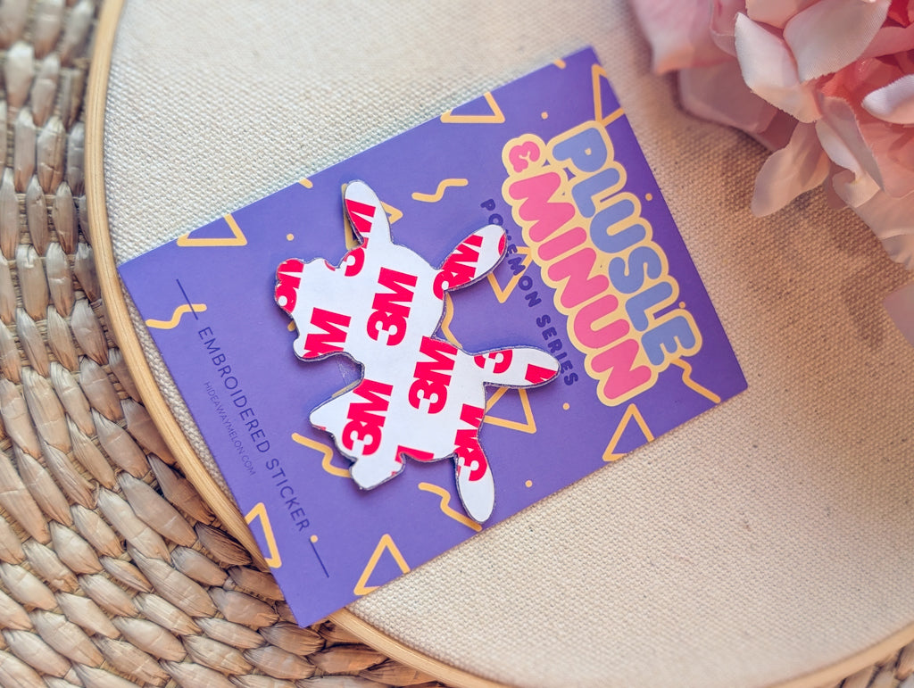 Minun & Plusle - Mini Embroidered Sticker Patch