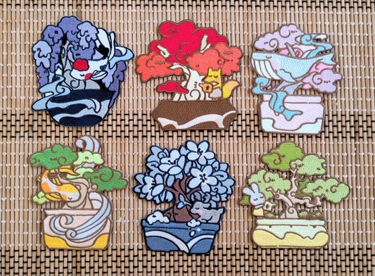 Bonsai Tree Embroidered Patch (Set of 6)