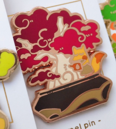 Animal Bonsai Tree Pins - Large Hard Enamel Pin