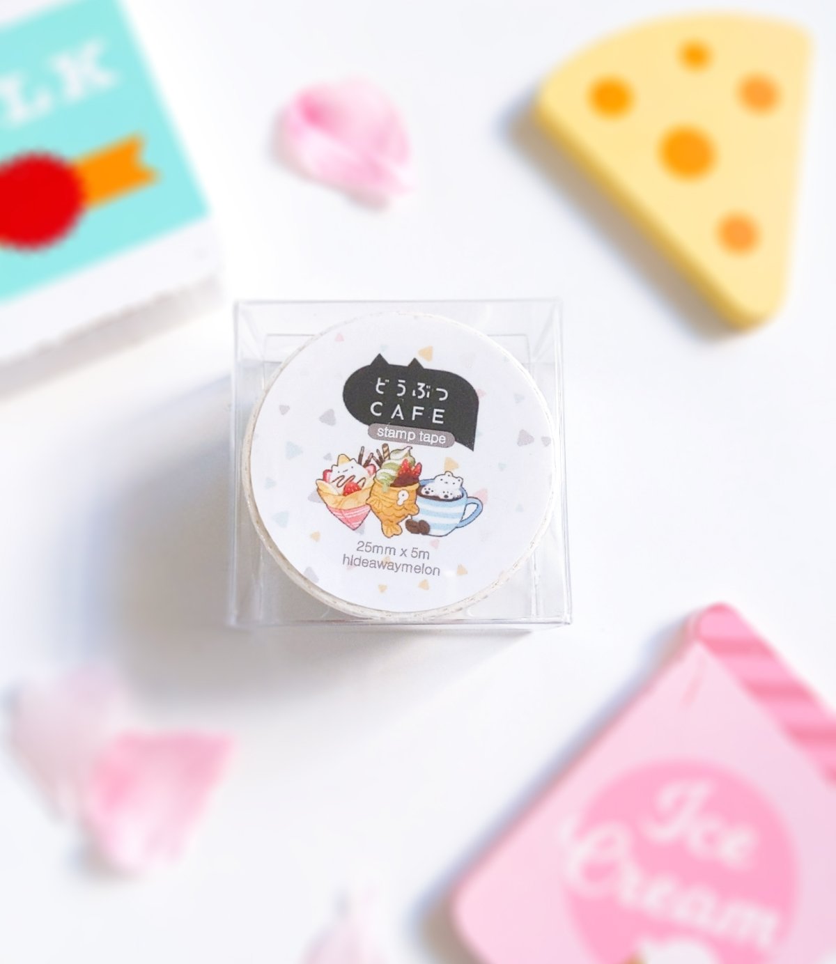 Doubutsu Cafe (Stamp) Japanese Washi Tape 2.5cm x 5m