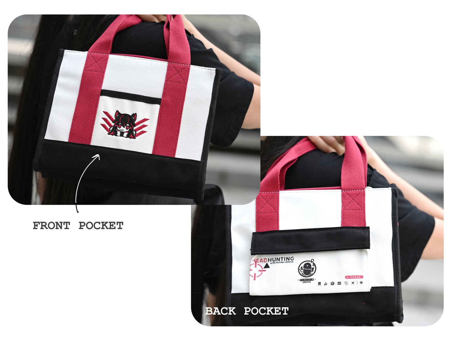 Arknights Embroidered Shoulder/Crossbody Canvas Bags
