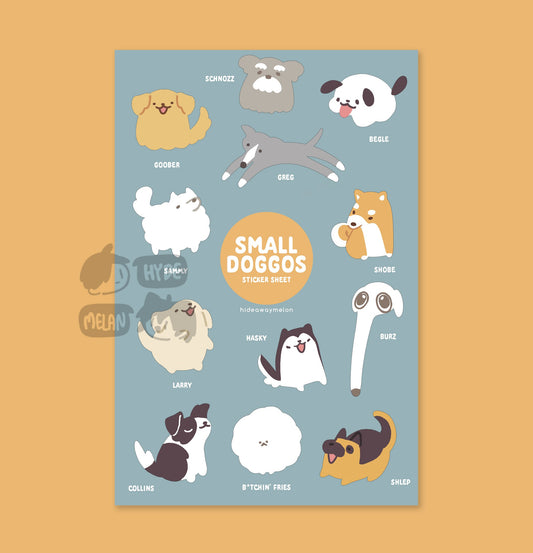 Mini Doggies 4x6" Dog Transparent Kiss Cut Sticker Sheet