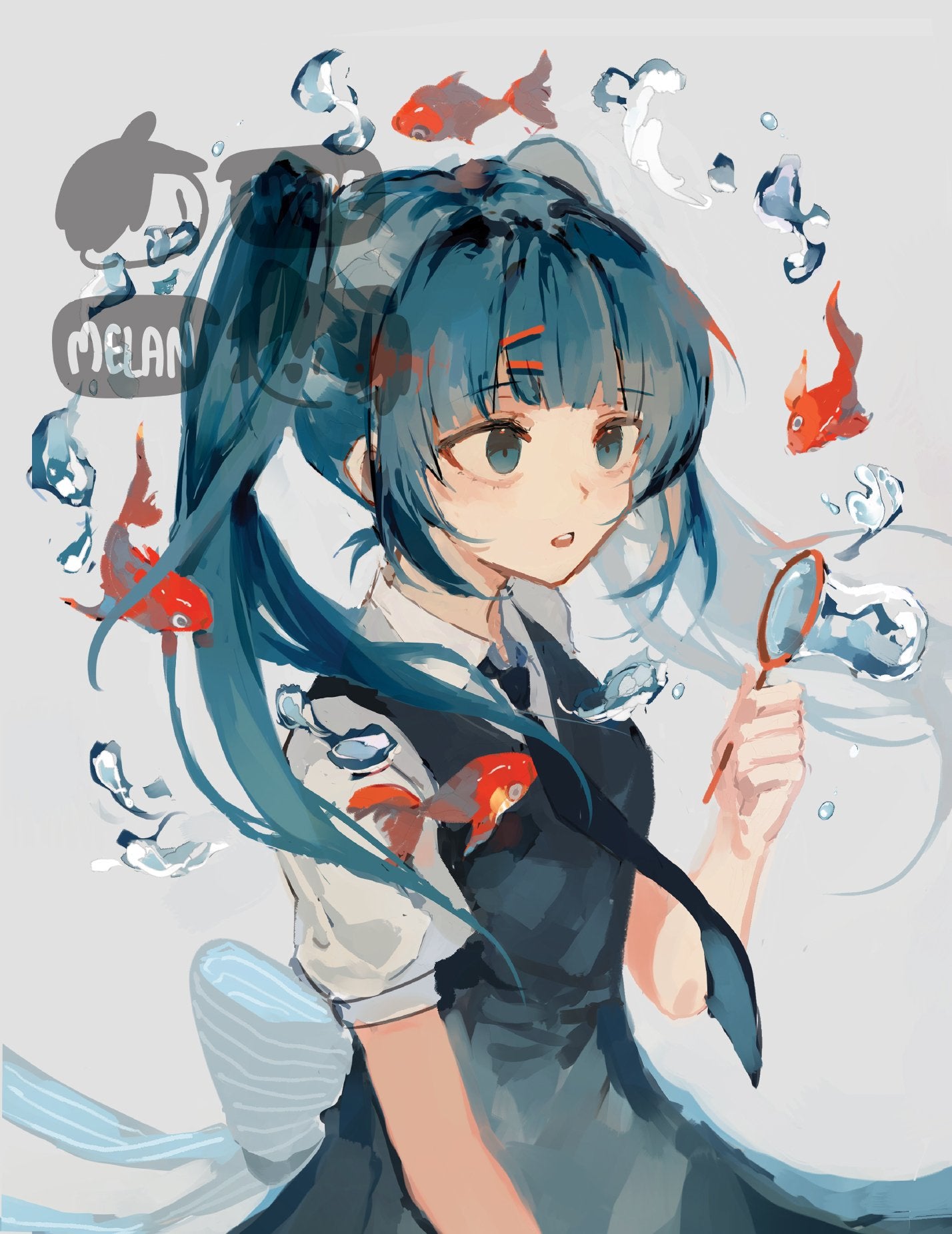 Goldfish Miku  (Original) 8.5"x11" Poster Print