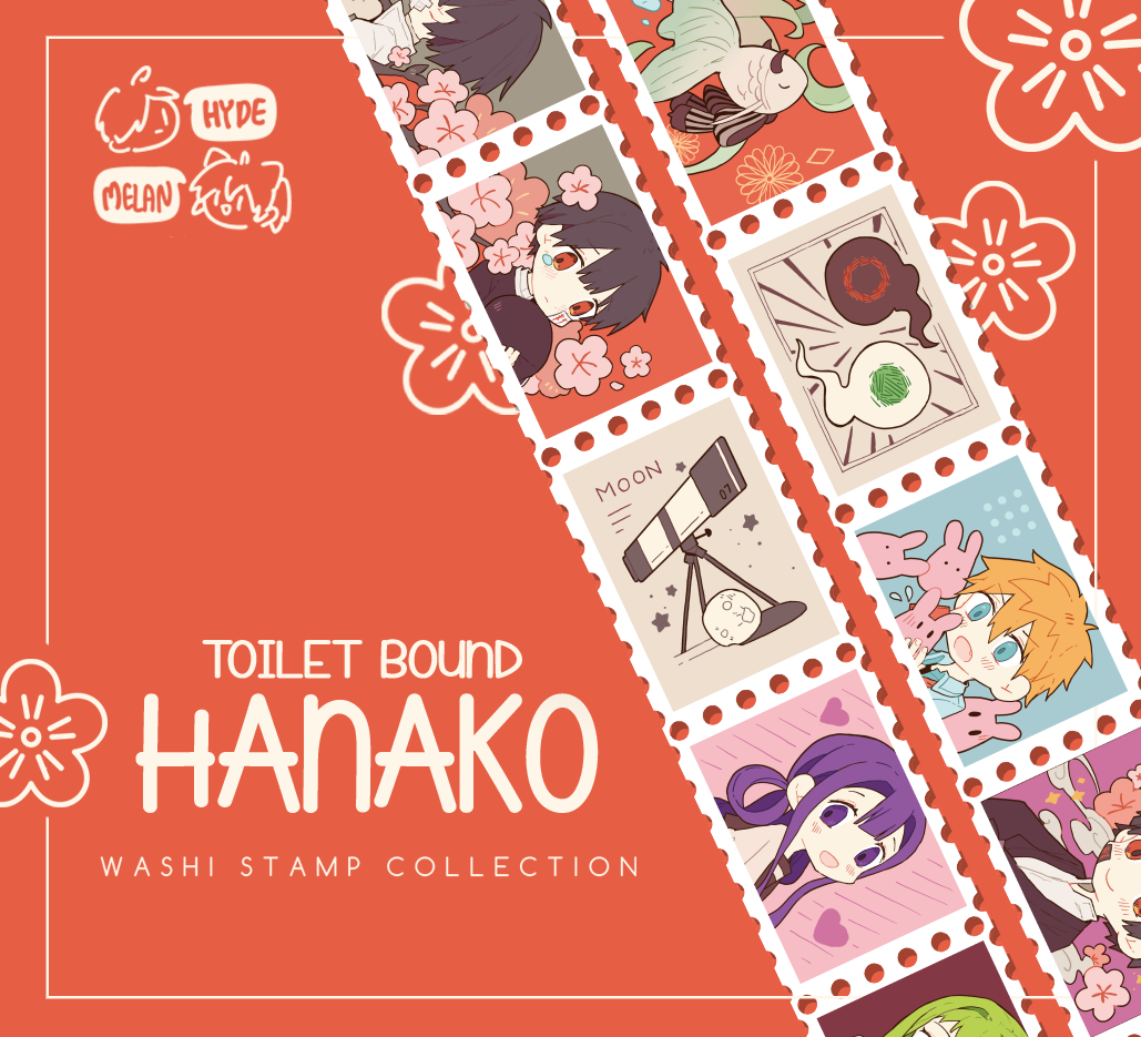Toilet-bound Hanako-kun (Stamp) Japanese Washi Tape 2.5cm x 5m