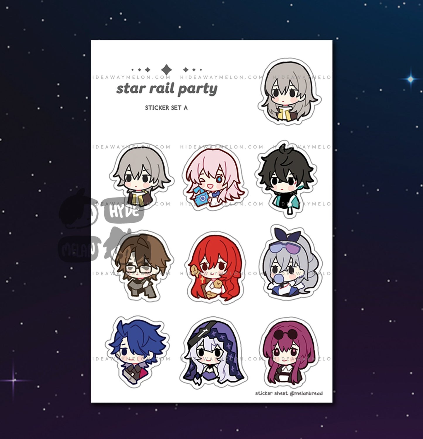 Honkai Star Rail Party Chibis - Vinyl Sticker Sheets