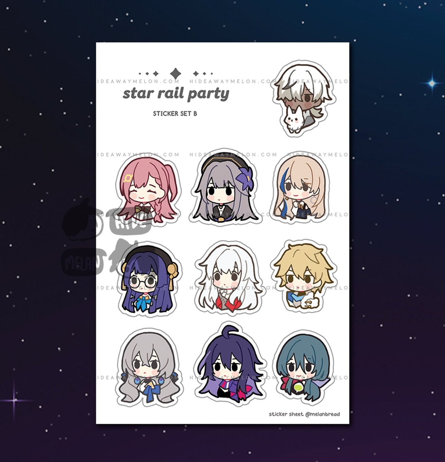 Honkai Star Rail Party Chibis - Vinyl Sticker Sheets