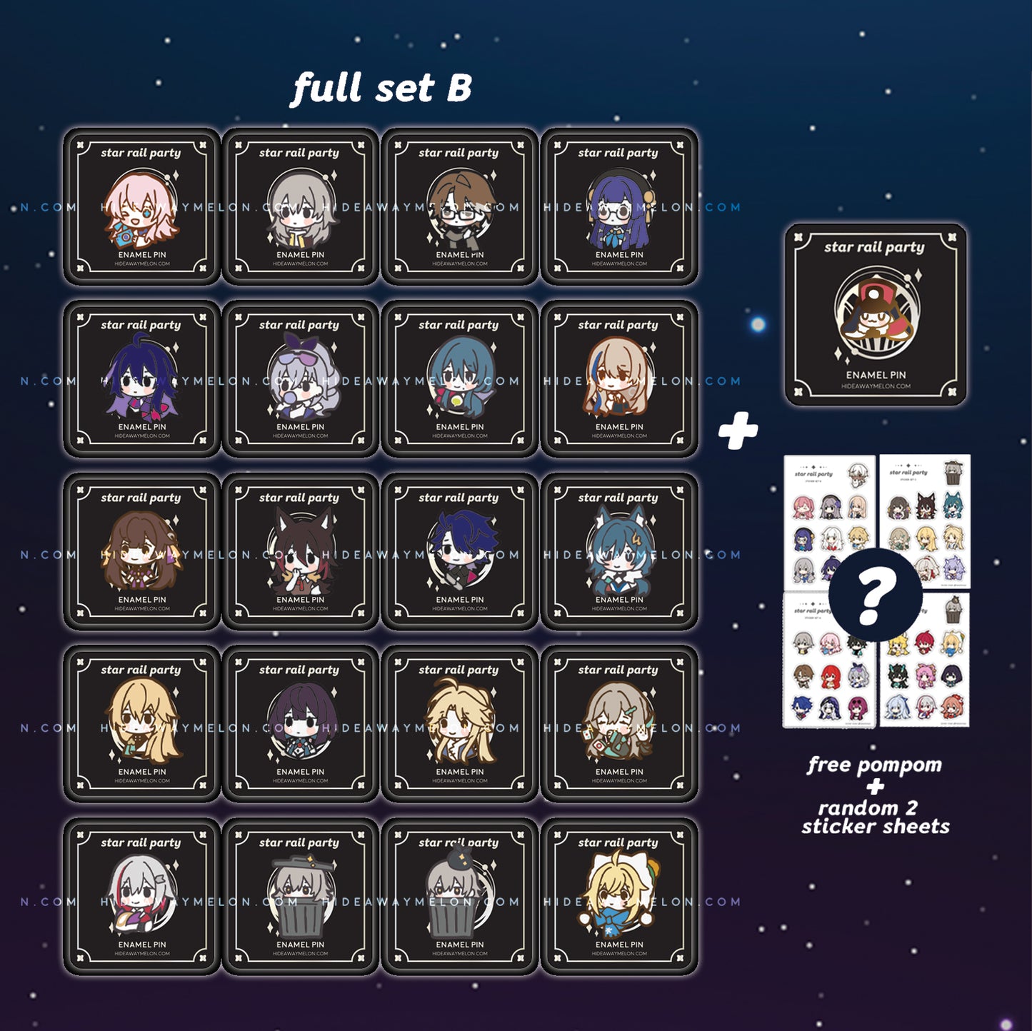 GACHA Honkai Star Rail Chibis - Hard Enamel Pins (SET B)
