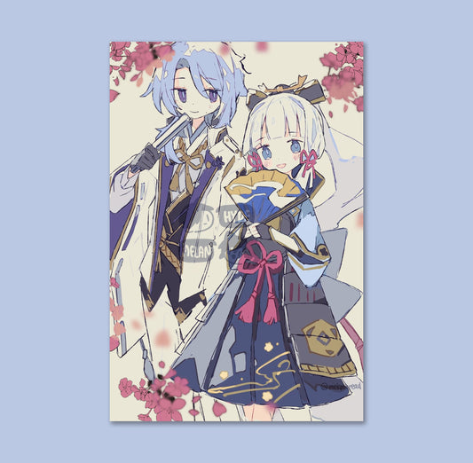 Kamisato Siblings Family Photo (Ayato, Ayaka) 4x6 Mini Print