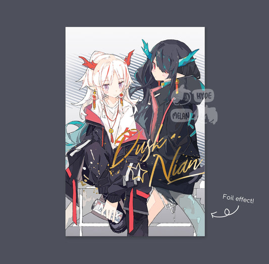 Nian x Dusk (Arknights) 4x6" Foil Mini Print