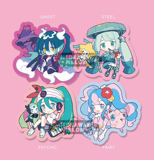 Hatsune Miku x Pokemon (Project Voltage) - High Quality Vinyl Stickers