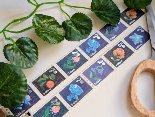Flora of Fontaine (Stamp) Japanese Foil Washi Tape 2.5cm x 5m