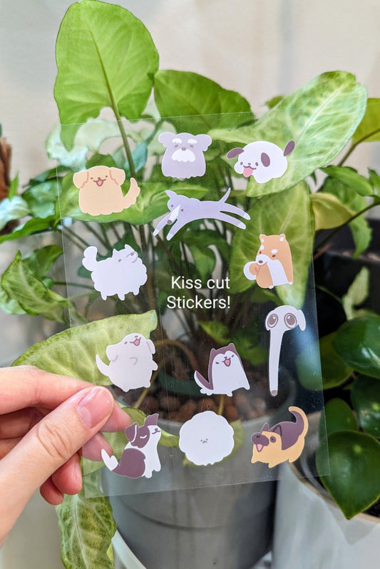 Mini Doggies 4x6" Dog Transparent Kiss Cut Sticker Sheet