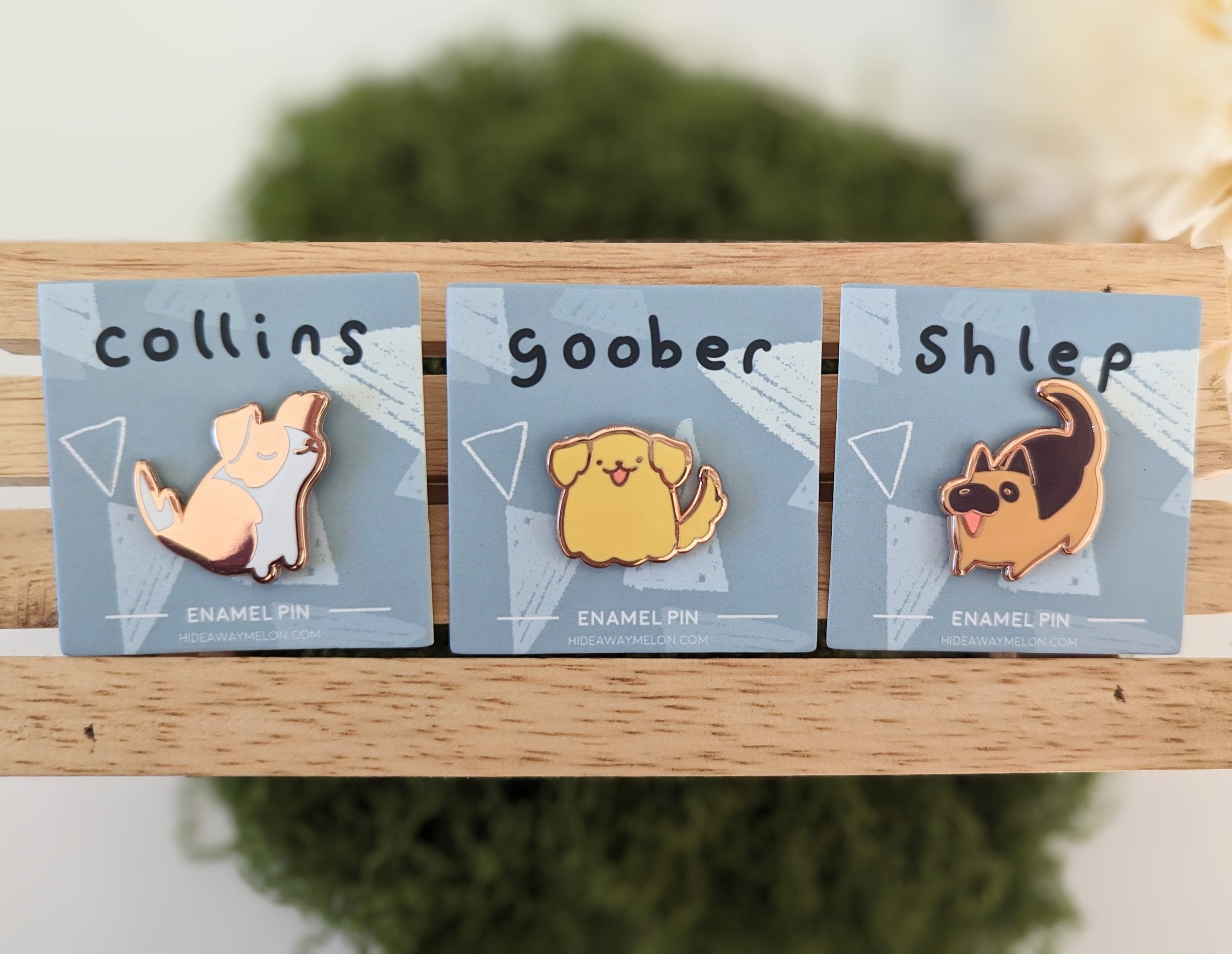 Mini Doggy Pins Set C (Collins, Goober, Shlep) - Hard Enamel Pin ...