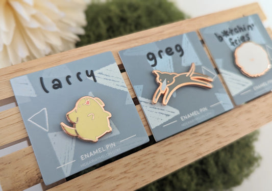Mini Doggy Pins Set D (Larry, Greg, B*tchin' Fries) - Hard Enamel Pin
