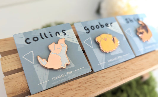 Mini Doggy Pins Set C (Collins, Goober, Shlep) - Hard Enamel Pin