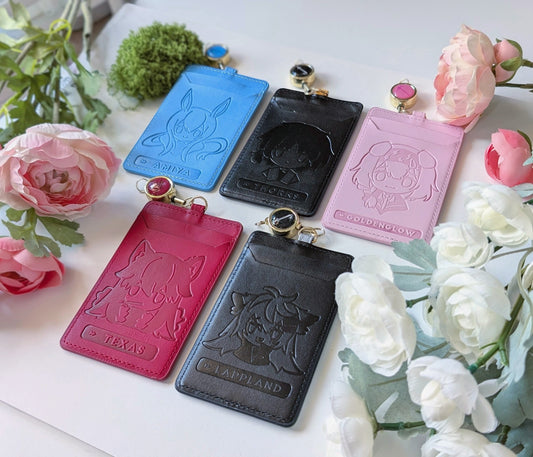 Chibi Arknights Operator Faux Leather Name Tags (Card Badge Holders)