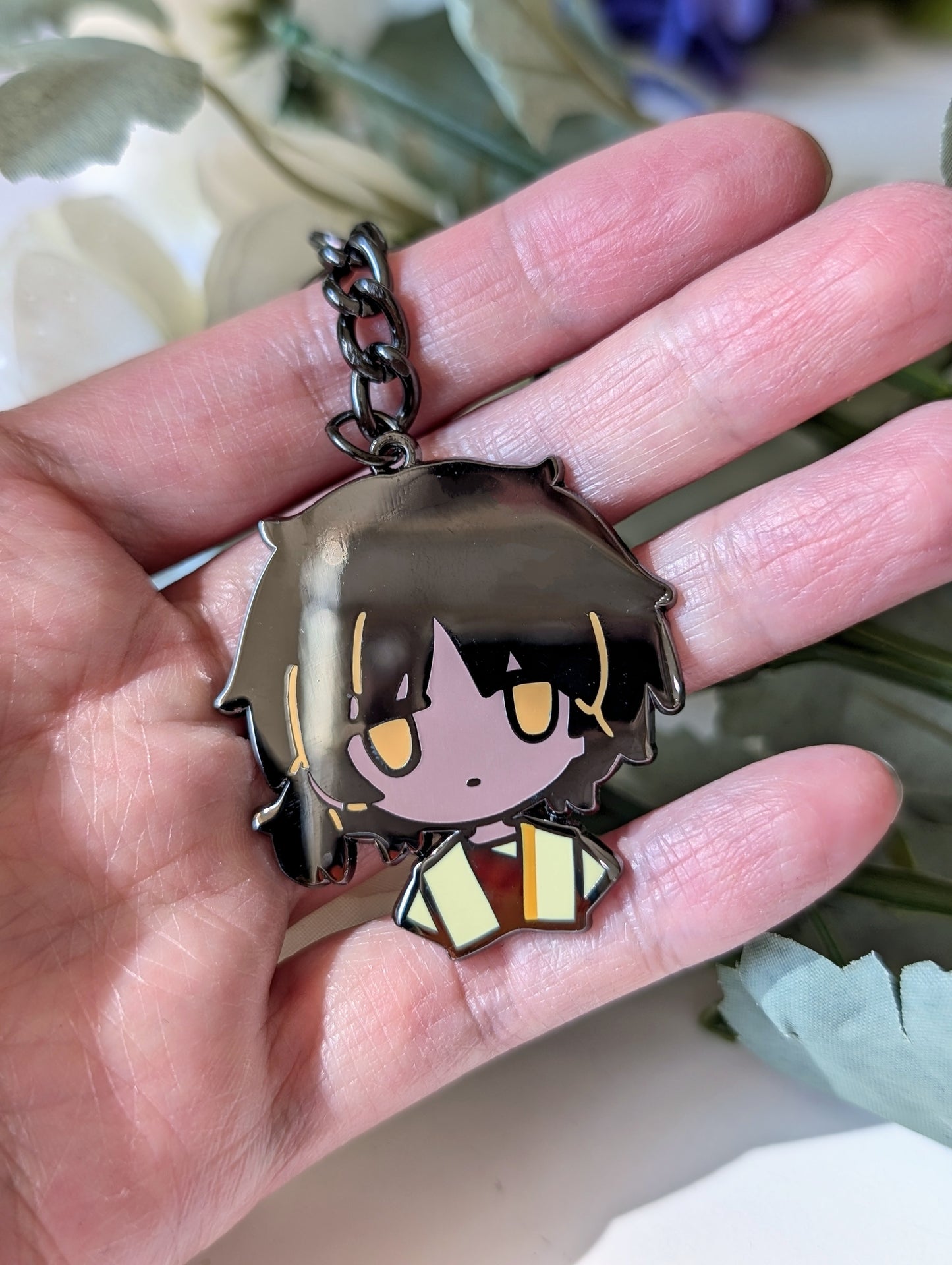 Chibi Arknights Metal Keychains (Amiya, Thorns, Goldenglow, Lappland, Texas) with clasp/keyring