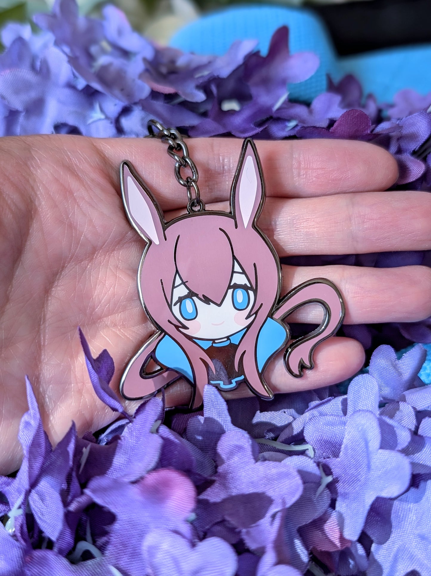 Chibi Arknights Metal Keychains (Amiya, Thorns, Goldenglow, Lappland, Texas) with clasp/keyring