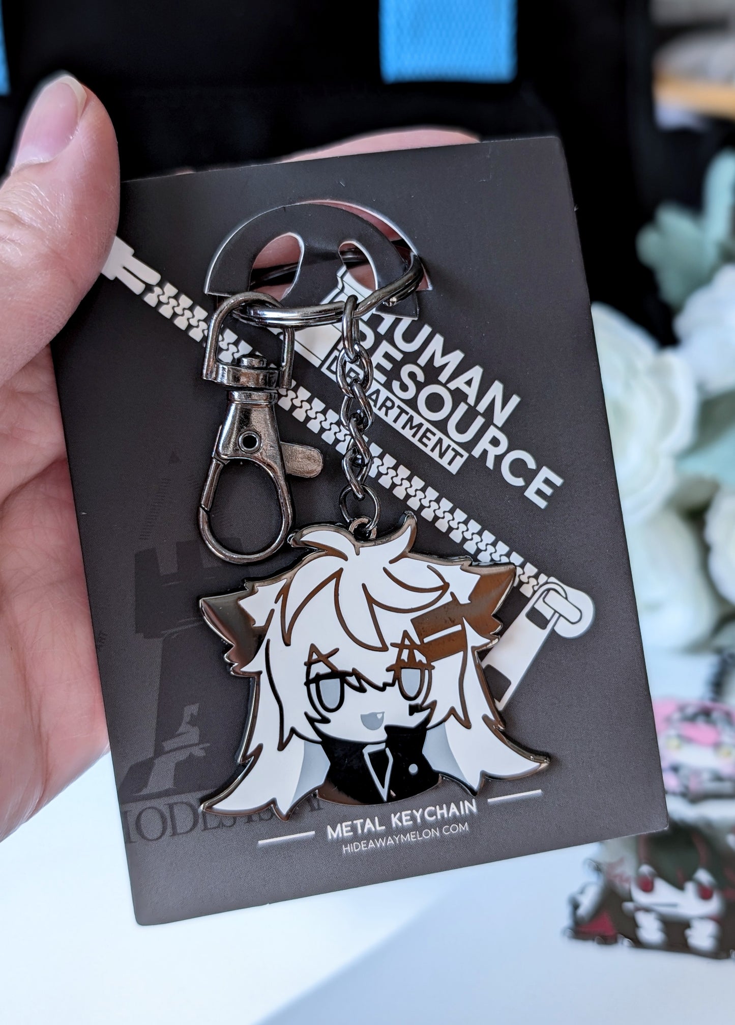 Chibi Arknights Metal Keychains (Amiya, Thorns, Goldenglow, Lappland, Texas) with clasp/keyring