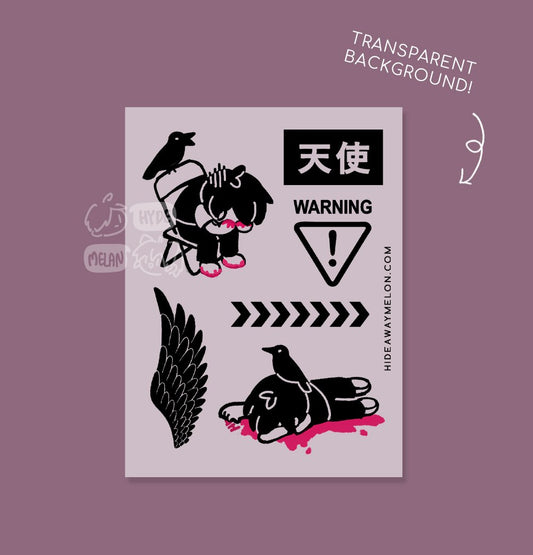 Black Wings Comic - Mini Transparent Kiss Cut Sticker Sheet